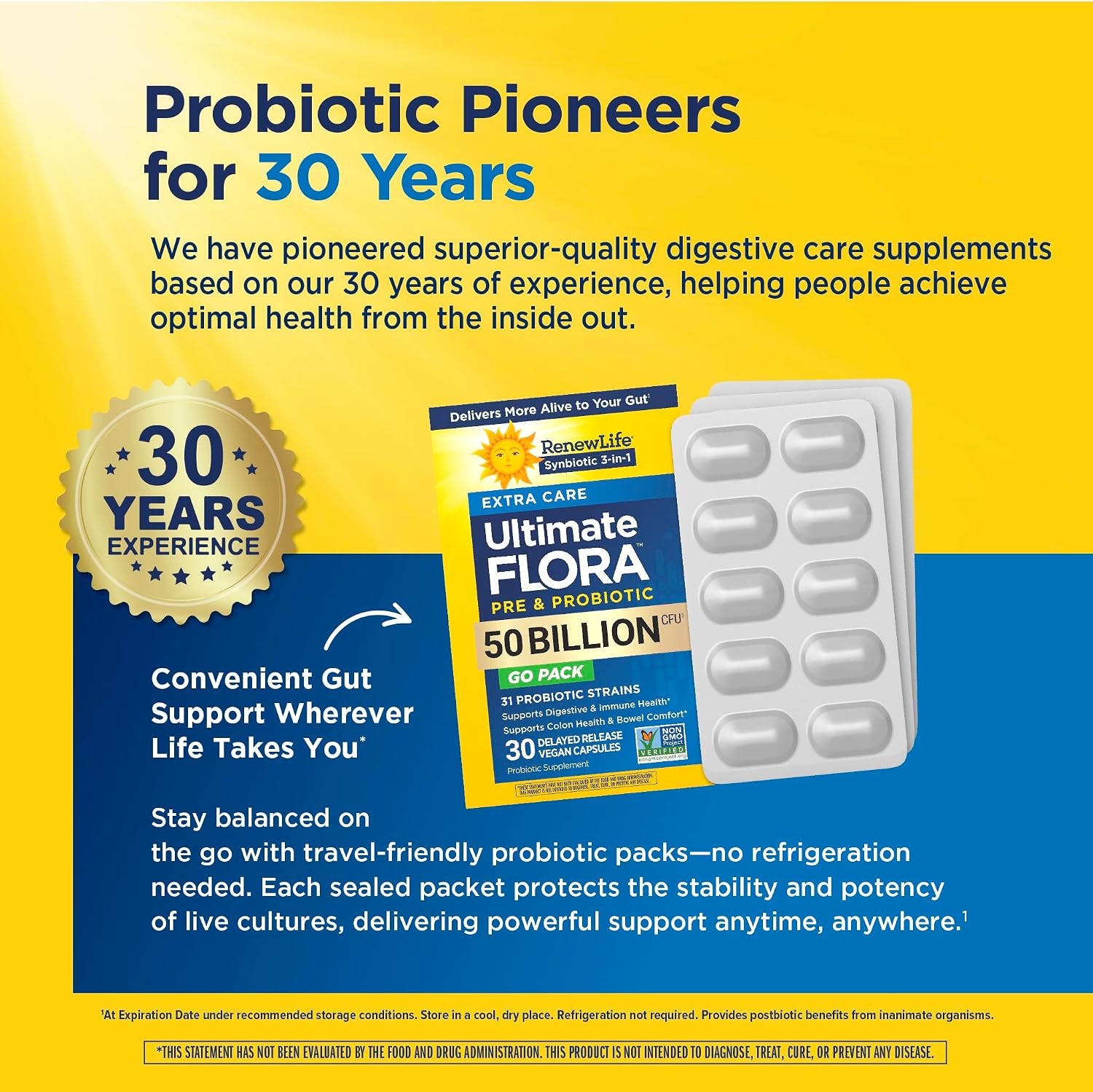 Renew Life Ultimate Flora Probiotic 80 Billion CFU | 31 Strains