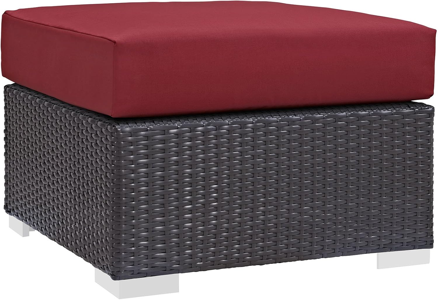 Modway Convene Wicker Rattan Outdoor Patio Loveseat in Espresso White
