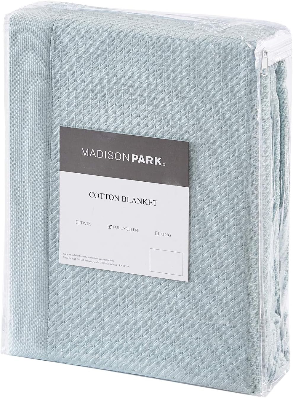 Madison Park 100% Egyptian Cotton Summer Blanket Full Queen Size Teal