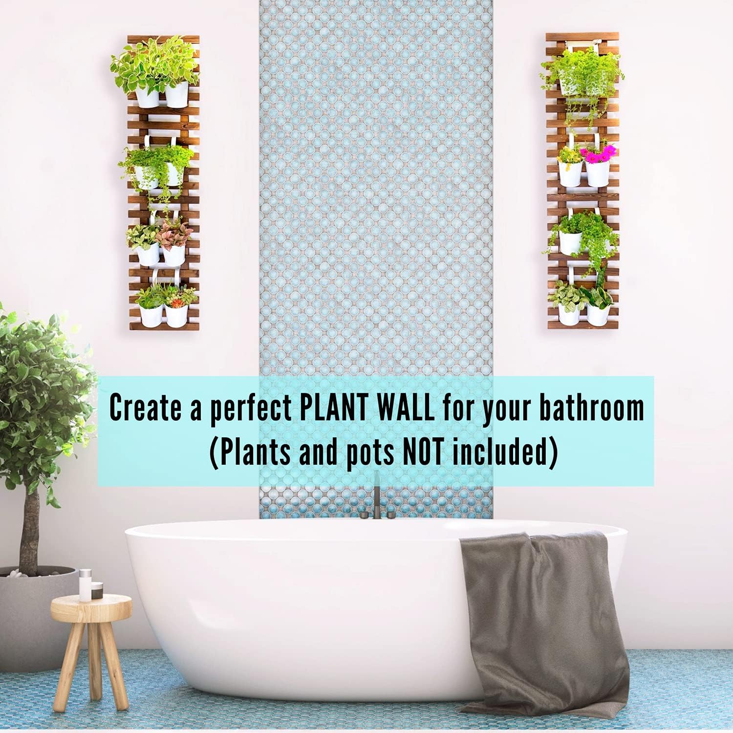 ShopLaLa Wall Planter (60cm, 2 Pack) Hanging Planters for Indoor Plants