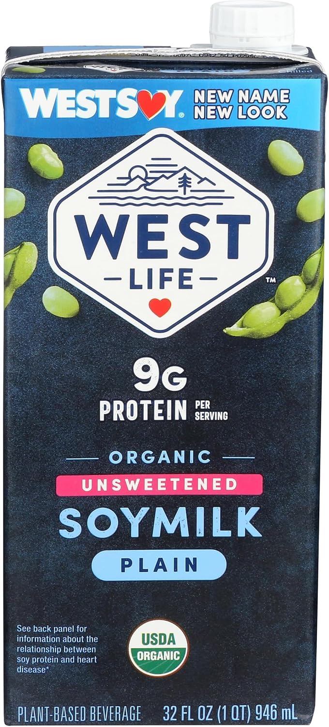 West Life Organic Unsweetened Soy Milk, 32 FZ