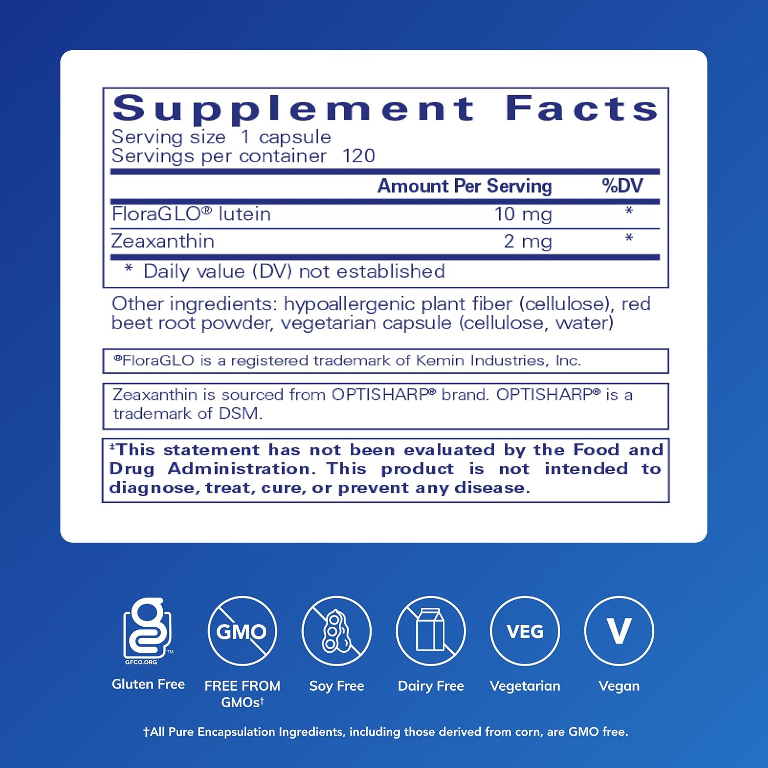 Pure Encapsulations Lutein & Zeaxanthin - Supports Overall Vision* - Maintains Macular Pigment & Eye Health* - Antioxidant Support* - Vegan-Friendly & Non-GMO - 60 Capsules | Supplement to Support Overall Vision Function and the Macula*, Supports Optical…