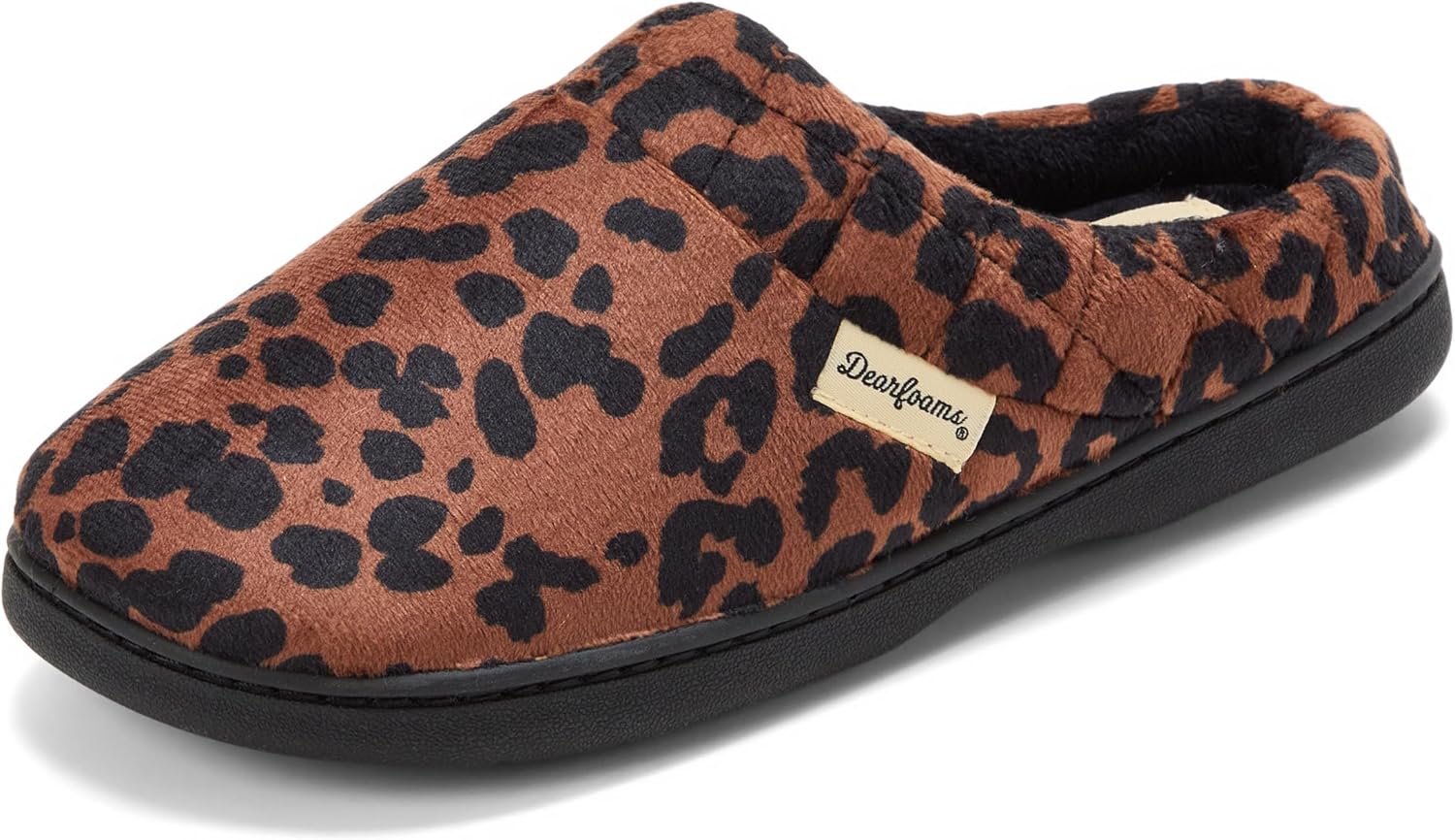 Dearfoams Women's Lightweight Memory Foam Indoor House Slipper Darcy Velour Clog with Wide Widths