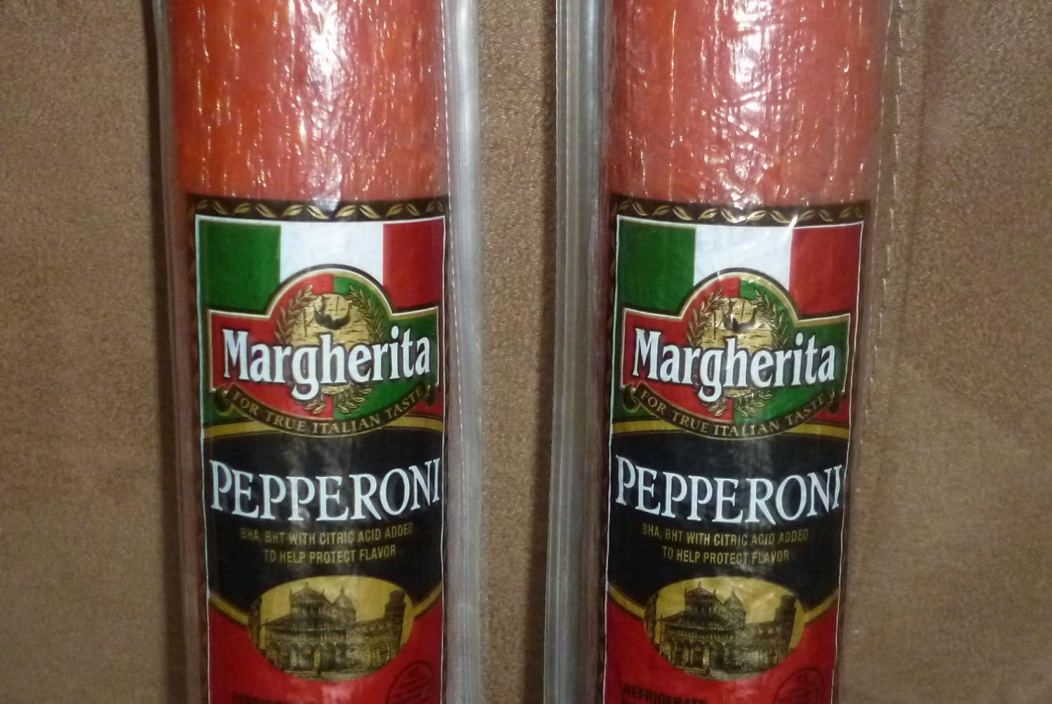 Margherita Brand VERY BEST Pepperoni HUGE 17" Sticks, 2 1/2 lbs, (2 Sticks)