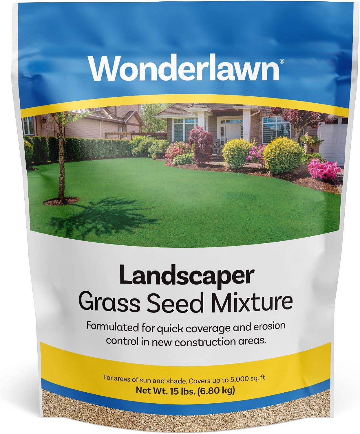 Barenbrug Wonderlawn Landscaper All-Purpose Grass Seed Mix, 15-Lbs., Covers 3,000 Sq. Ft.