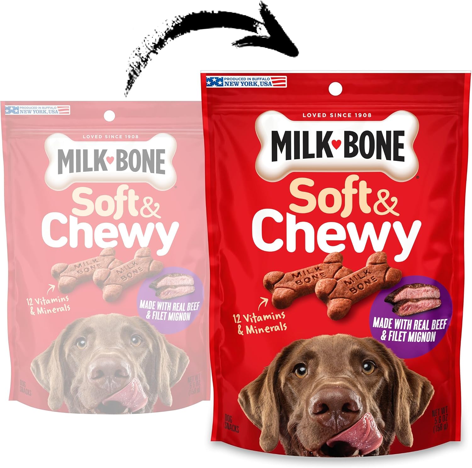 Milk-Bone Soft & Chewy Dog Training Treats, 25 oz Canister | Made with real chicken breast, soft dog treats for training and rewarding, 18% protein, fortified with vitamins and minerals