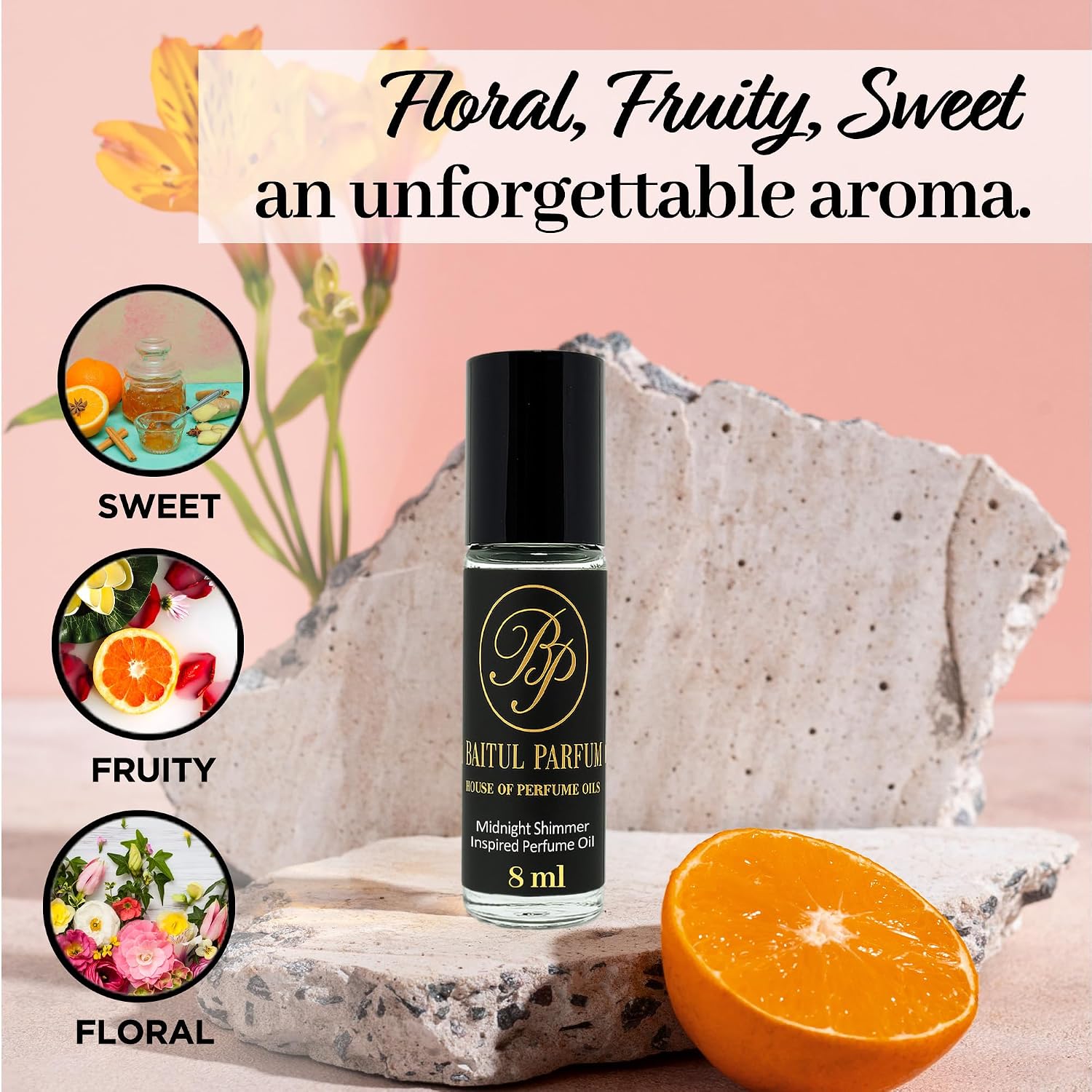 Comparable to Midnight Shimmer Alcohol-Free Fragrance - 8ml Travel Size Perfume Oil in Glass Bottle, Perfume Oil Roll On Rollerball for On The Go Use
