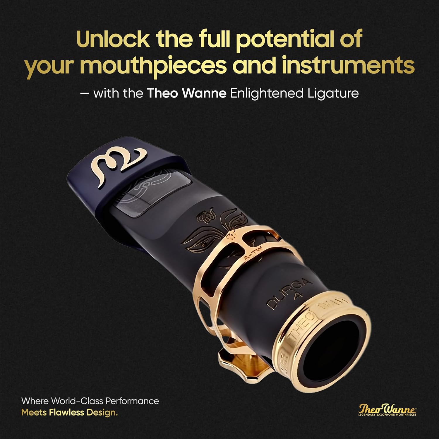 Theo Wanne Enlightened Saxophone Ligature with Premium Gold Finish for Soprano, Alto