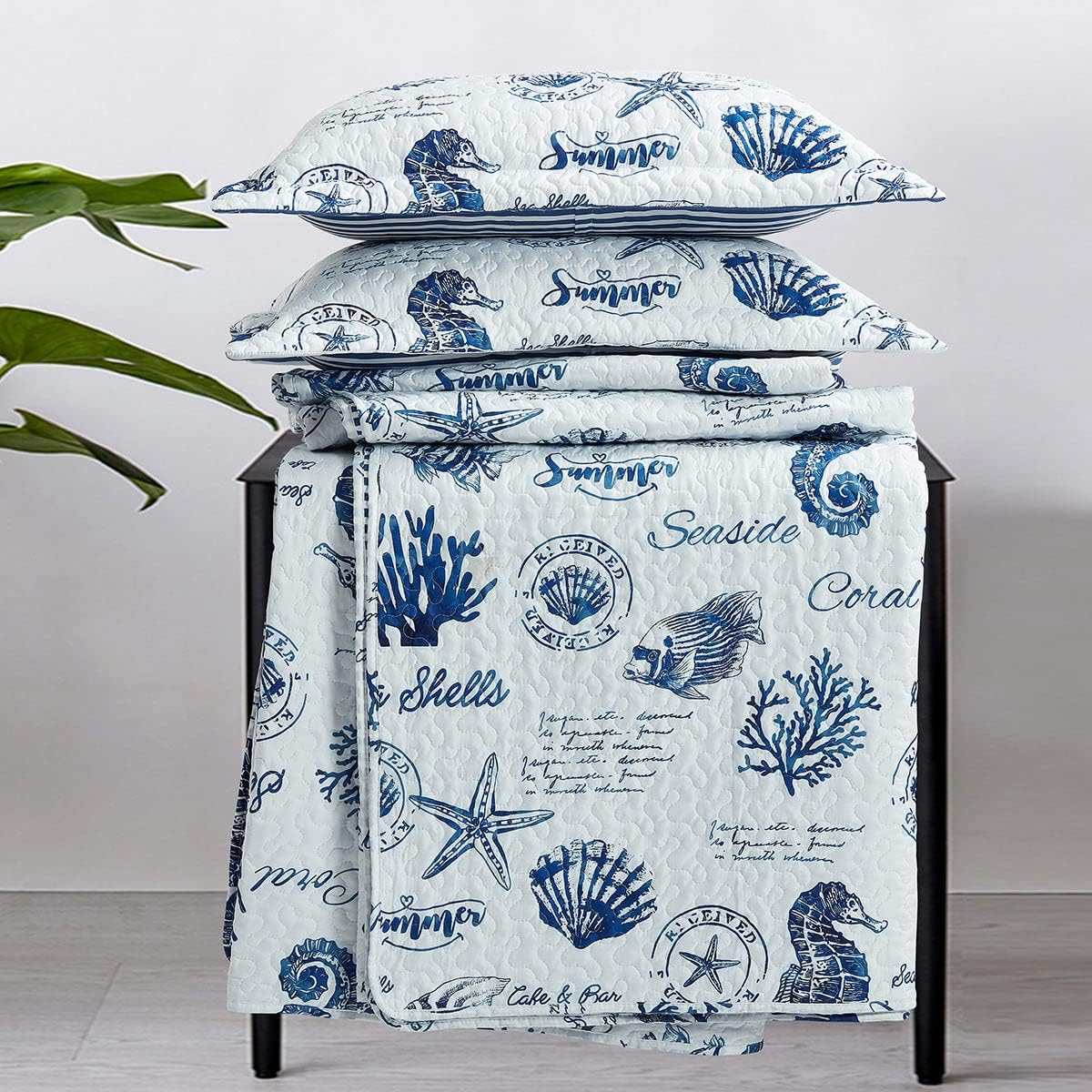 Royal Hotel Ayat Birds Oversized Coverlet Set Queen Size – Luxury Queen Quilt Bedspread, All Season Soft Filled Quilts