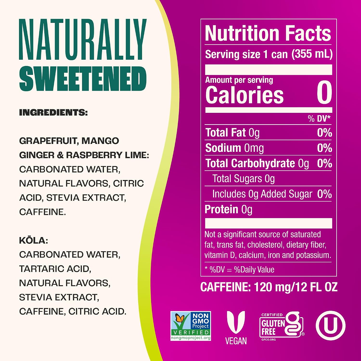 Zevia Zero Sugar Energy Drink, Raspberry Lime, 12 oz Cans (12-Pack) – Naturally Sweetened, Zero Calorie Sugar Free Energy - Non-GMO Project Verified, Gluten-Free, Vegan