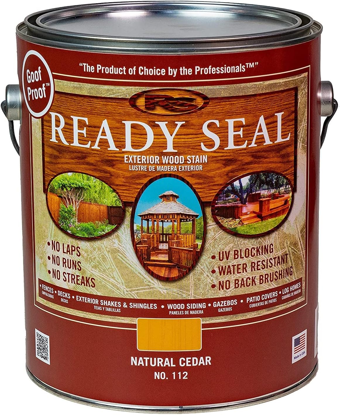 Ready Seal Stain & Sealer for Wood, Outdoor Deck and Fence - All-in-One Exterior Wood Stain and Waterproofing Sealant – Easy to Apply, No Back Brushing Needed, with UV Protection - 1 Gallon, Pecan