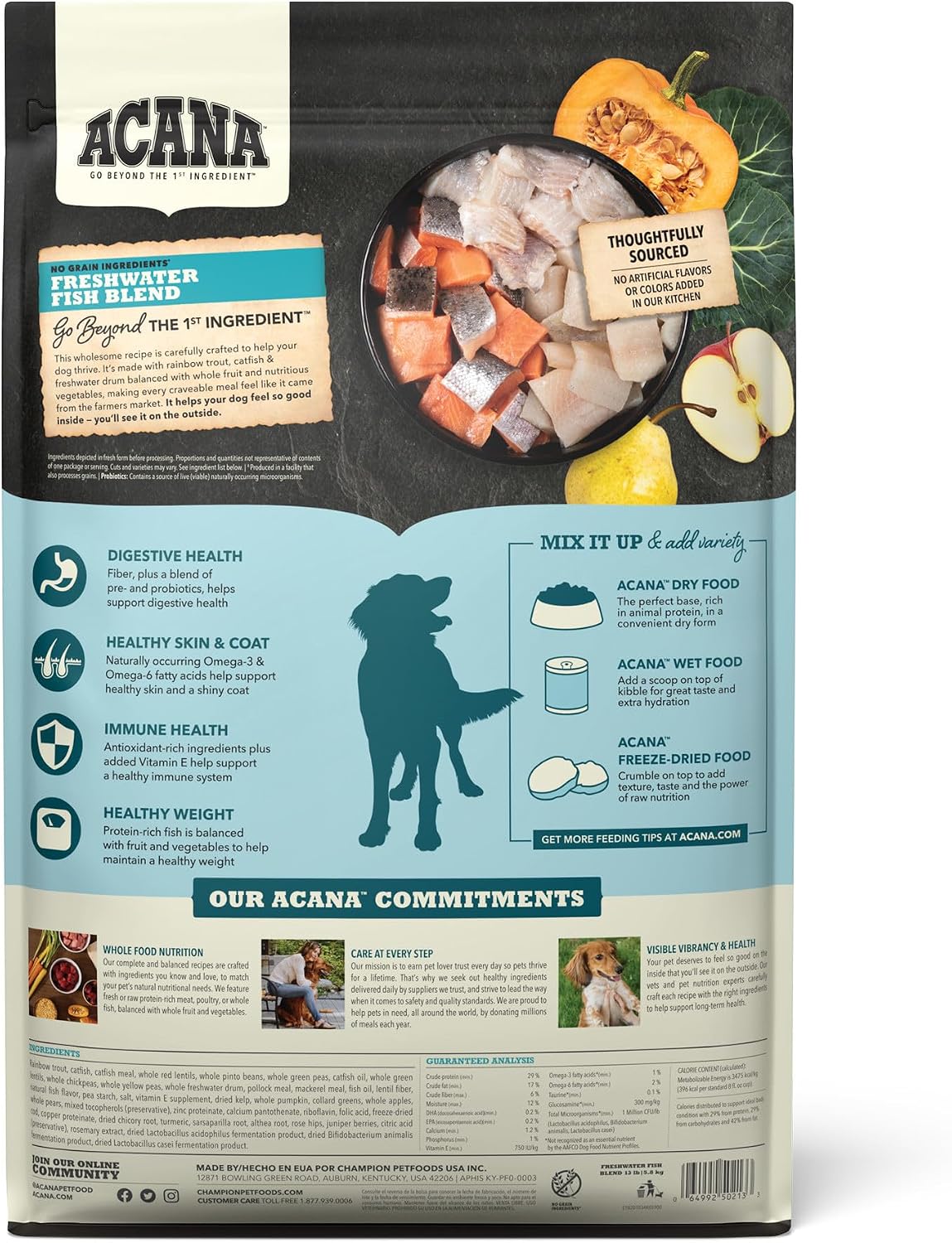 ACANA Grain Free Dry Dog Food Red Meat Recipe 4.5lb. Bag | Freeze Dried, Grain Free, High Protein, Made in the USA, Omega-3 Fatty Acids, Digestive Health, Global Quality Ingredients