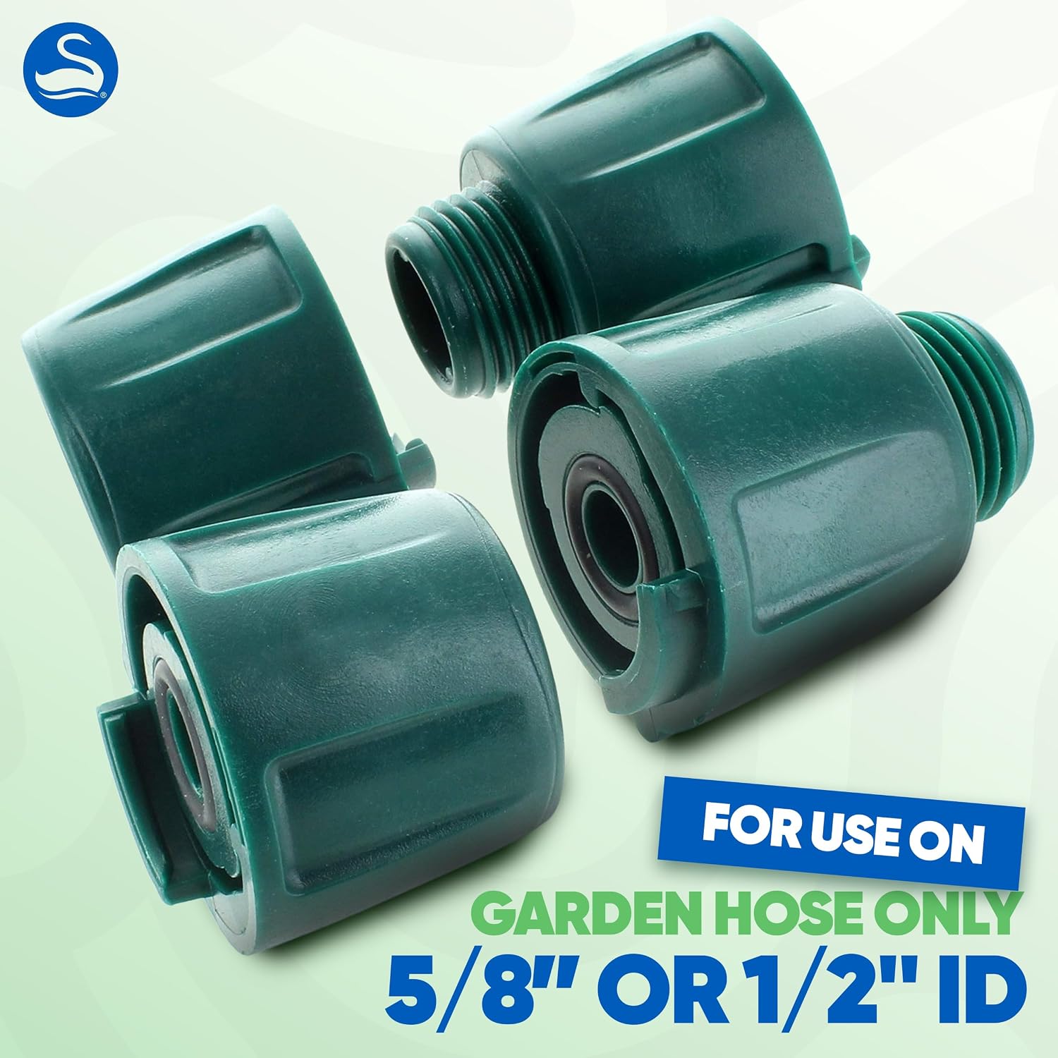 Swan Hoselink 2-Way Heavy Duty Hose Splitter, Quick Connect Fittings for Garden Hose, Leak-Proof Outdoor Faucet Adapter