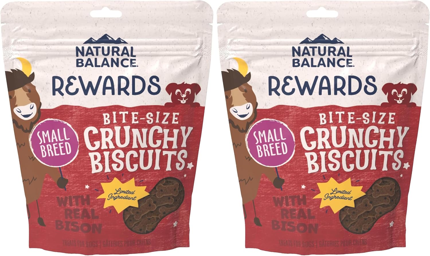 Natural Balance Limited Ingredient Rewards Crunchy Biscuits, Bite-Size Grain-Free Dog Treats for Small-Breed Dogs, Made with Real Venison, 8 Ounce (Pack of 1)