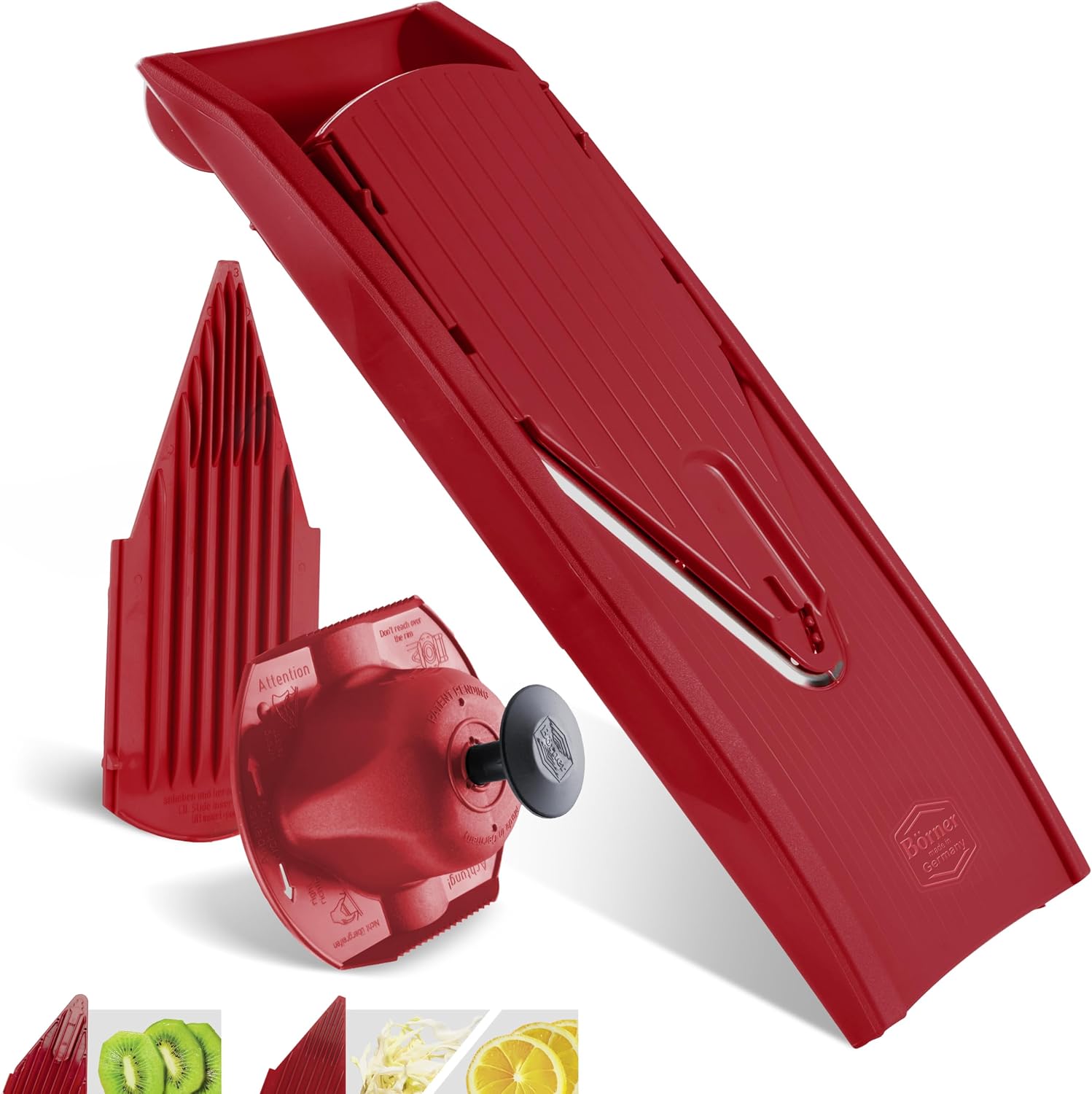 BORNER V Mandoline Slicer Kitchen V1 ClassicLine Starter Set | Vegetable Grater Börner - Quality Made in Germany, Color:Orange