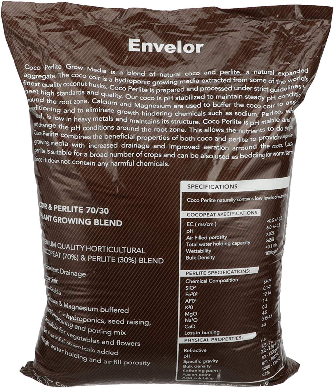 Envelor Organic Coco Coir Brick 10 Lbs. Coir Block Coconut Fiber Growing Medium Potting Soil Mix Coco Peat Media Coir Pith Indoor Outdoor Planters Vegetable Garden Beds