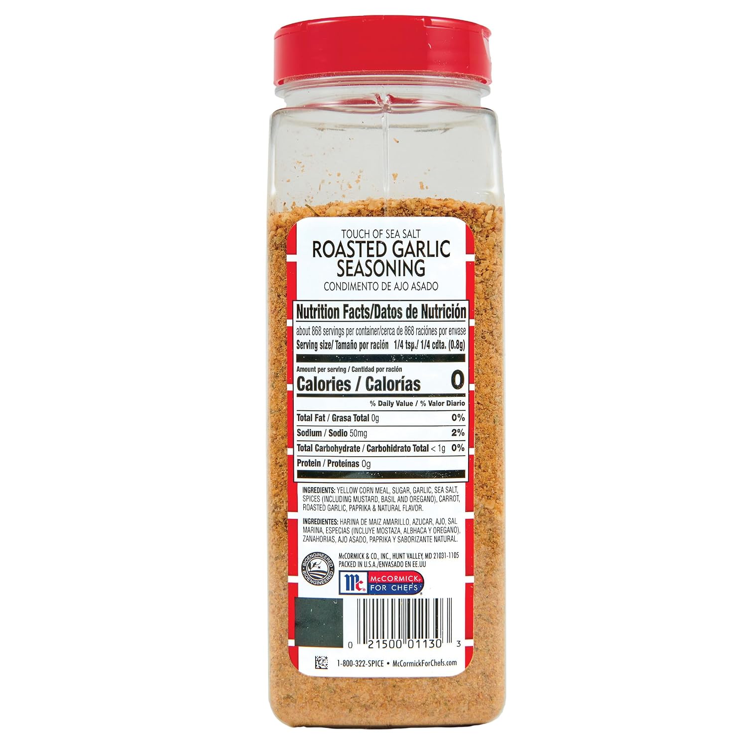 Lawry's Roasted Garlic Seasoning with a Touch of Sea Salt, 24.5 oz - One 24.5 Ounce Container of Low Sodium Roasted Garlic Seasoning