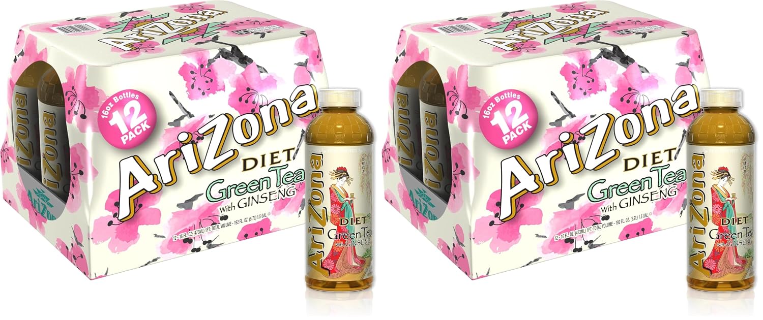 Arizona Green Tea with Ginseng and Honey - 16 Fl Oz (12 Pack)