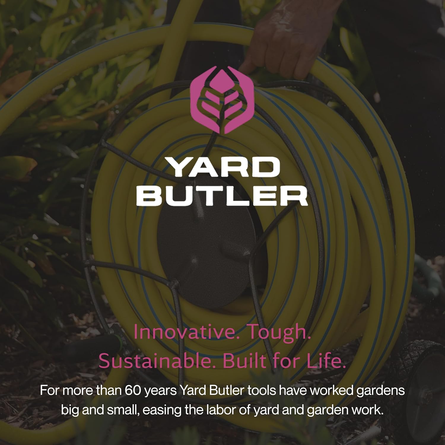 Yard Butler Hose Cart, Metal Hose Caddy, 2 Wheels, 200 Feet | Wheeled Metal Hose Cart Caddy, Suitable for Gardens, Lawns, Fields, and Outdoors, Durable Construction