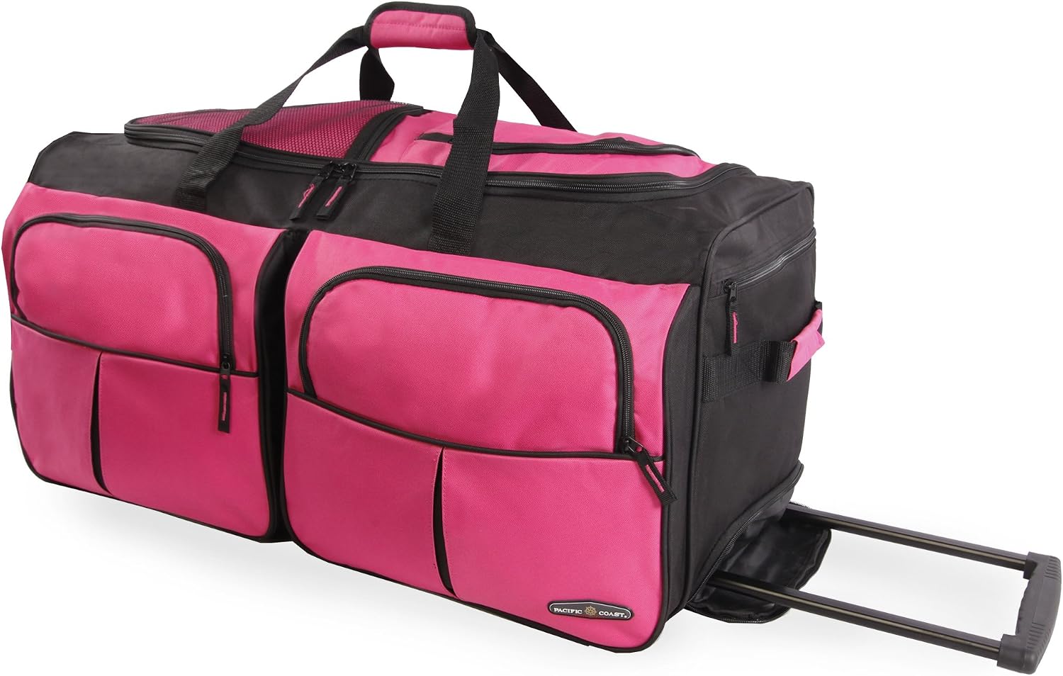 Pacific Coast Unisex 30" Large Rolling Duffel Bag, Red, One Size