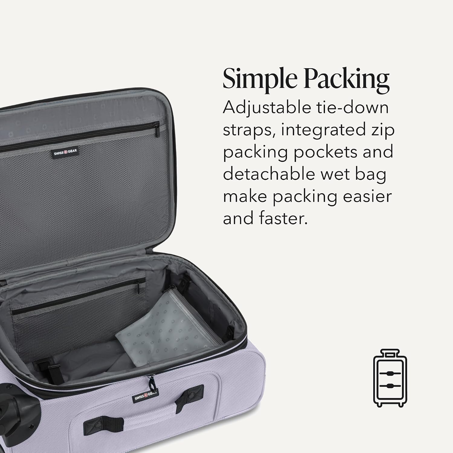 SWISSGEAR Sion Carry-On Spinner Luggage, Softside Expandable, Lightweight Suitcase, Dark Grey, 22.75-Inch