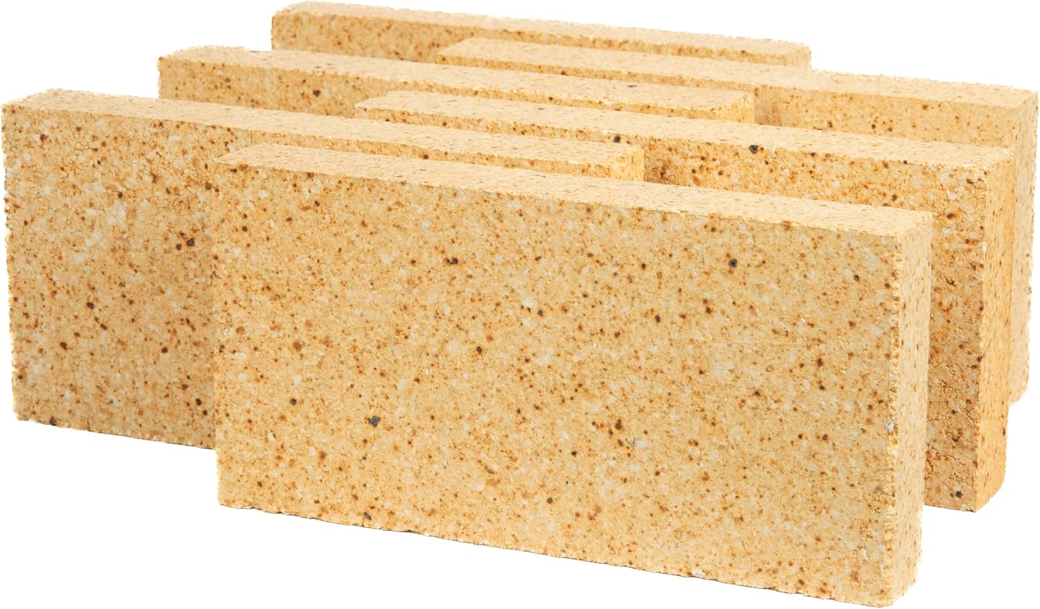 Rutland Fire Bricks, Properly Cured High Temperature FireBrick, USA-Made Residential Fire Clay Replacement for Wood Stove, Fireplace, & Pizza Oven, Size 9" x 4.5" x 1.25", 6-Pack, Tan