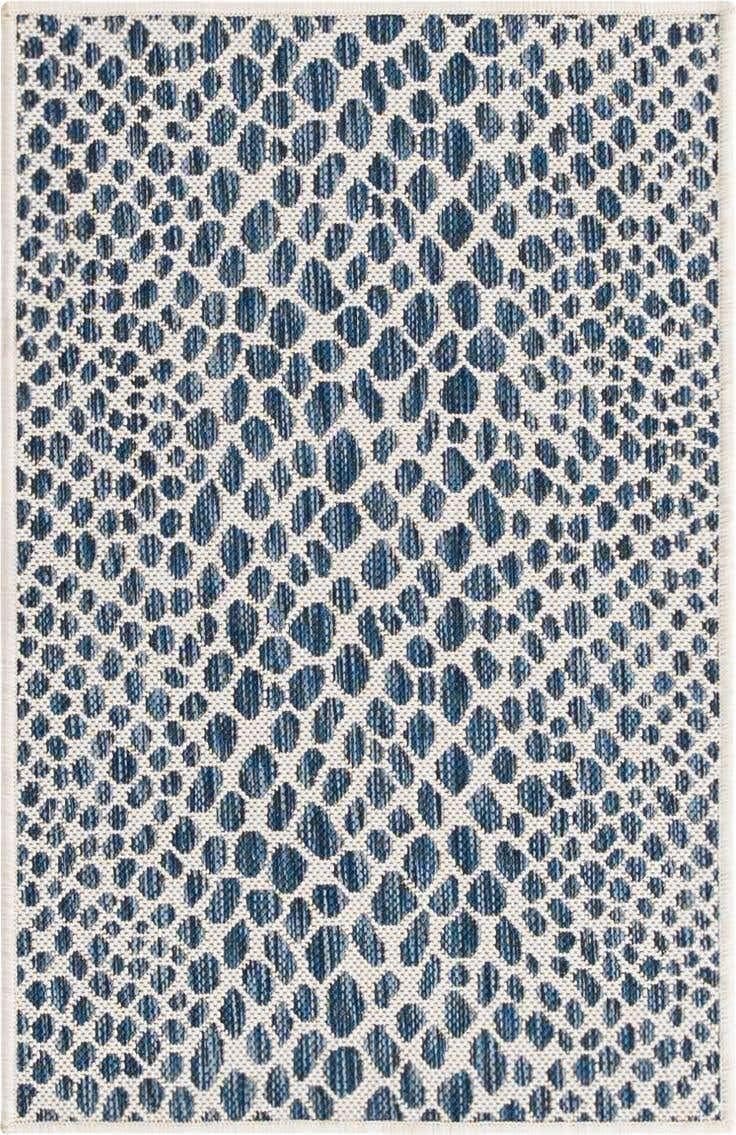 Unique Loom Outdoor Collection Area Rug - Cape Town (9' x 12' Rectangle, Blue/Ivory)