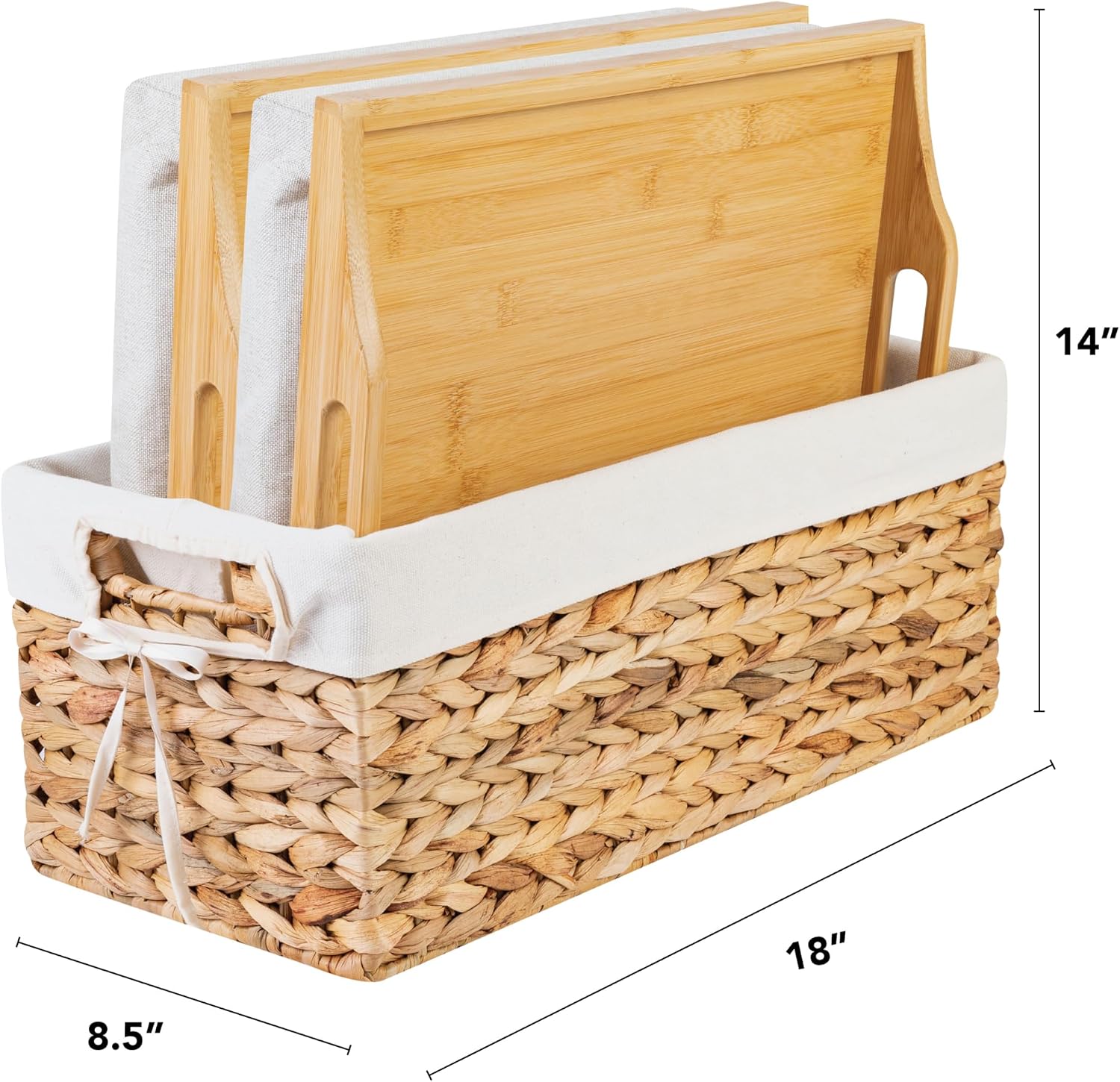 ROSSIE HOME Wood Lap Tray – Natural Acacia, Fits 15.6” Laptops