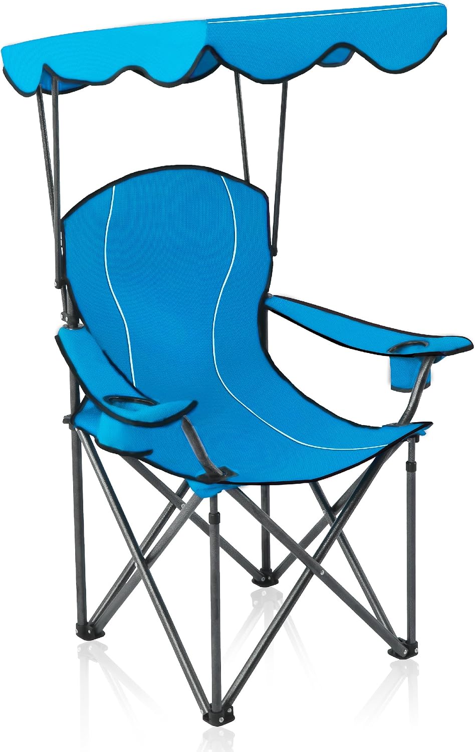 ALPHA CAMP Heavy Duty Canopy Camping Chairs with Adjustable Sunshade | Heavy duty 400 LBS, Steel Frame, Sturdy, Ergonomic,600D Oxford fabric ,Phone holder Cup holder,Carry Bag,Easy to set up
