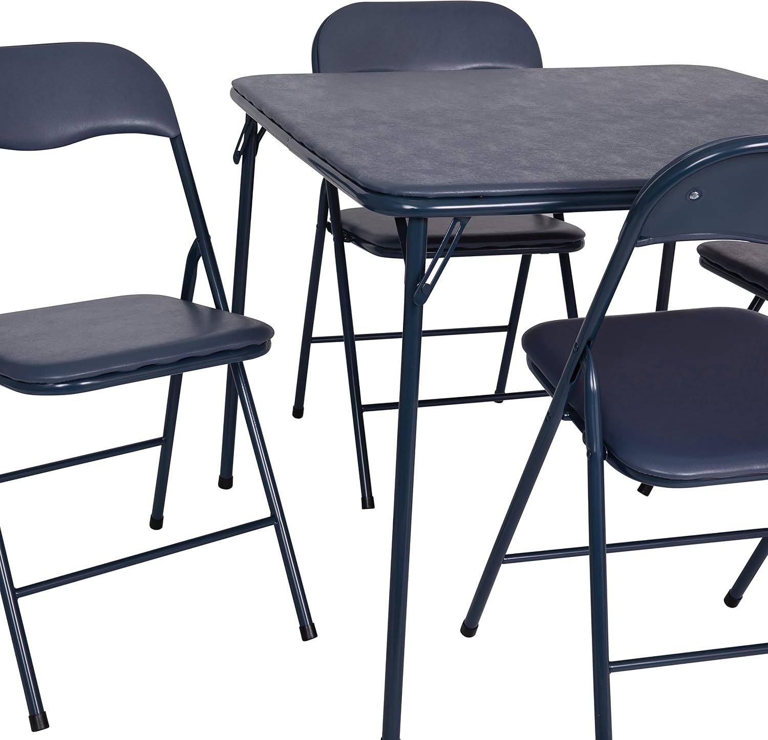 Flash Furniture Madelyn 33.5" Square Folding Multipurpose Card Table with Padded Vinyl Top, Portable Folding Game Table for 4 Players, Black