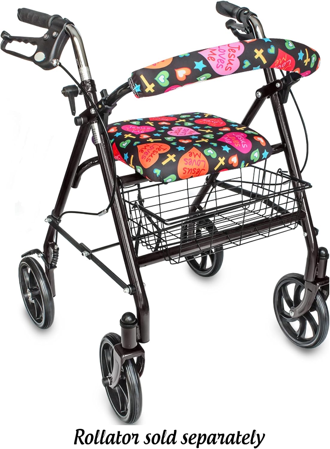 Top Glides Playful Purple Universal Rollator Walker Seat and Backrest Covers (Purple)