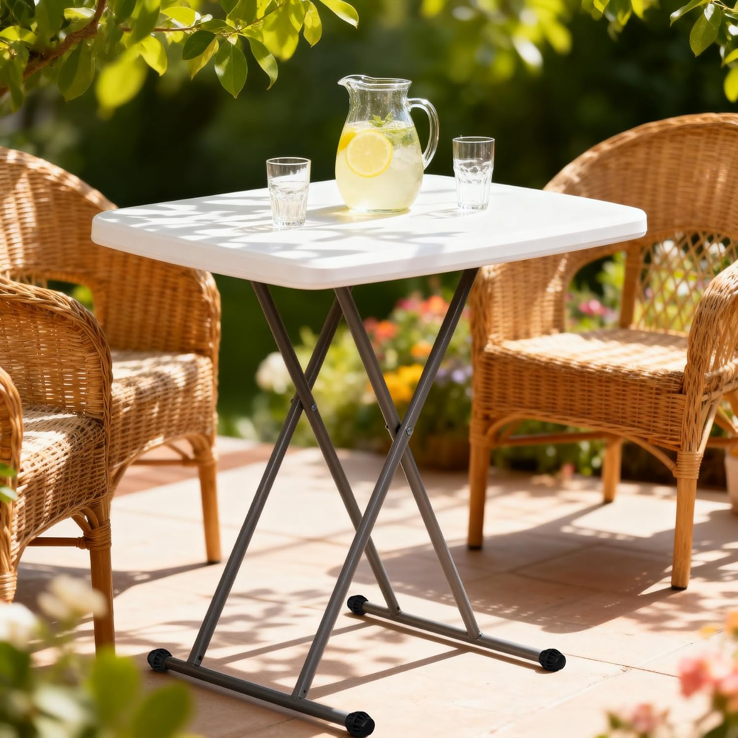 ZenStyle 3 ft Indoor Outdoor Heavy Duty Portable Plastic Folding Table