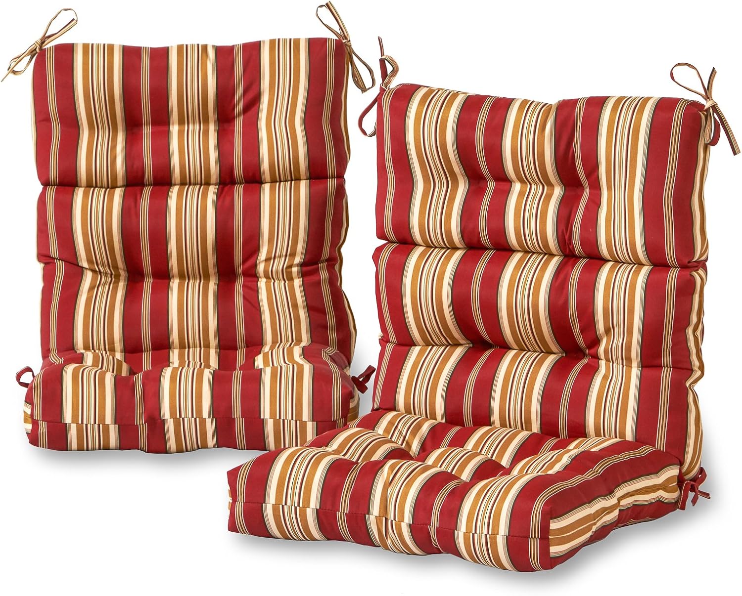 Greendale Home Fashions Outdoor 44x22-inch High Back Chair Cushions (Set of 2), Cement