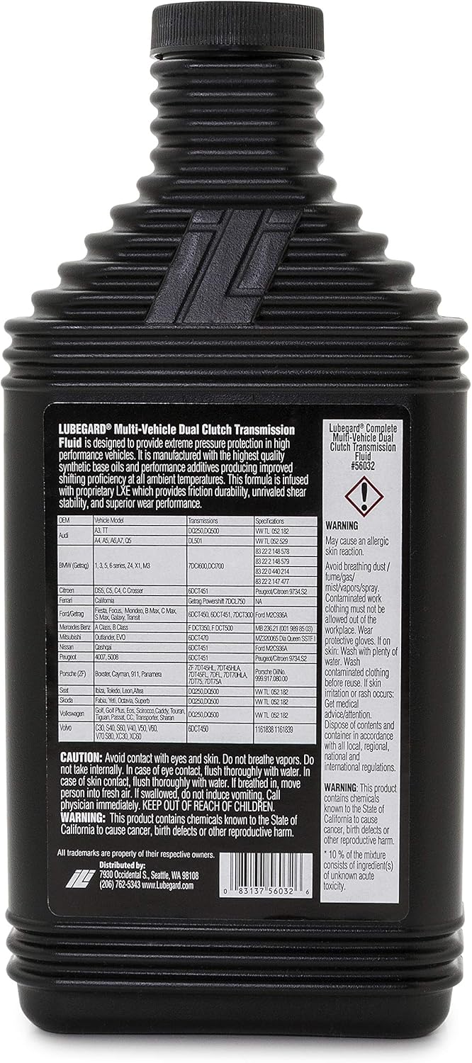 Lubegard 56032 Complete Multi-Vehicle DCT Transmission Fluid, 32 oz. | Dual Clutch Transmission Fluid for Wet Clutch Application
