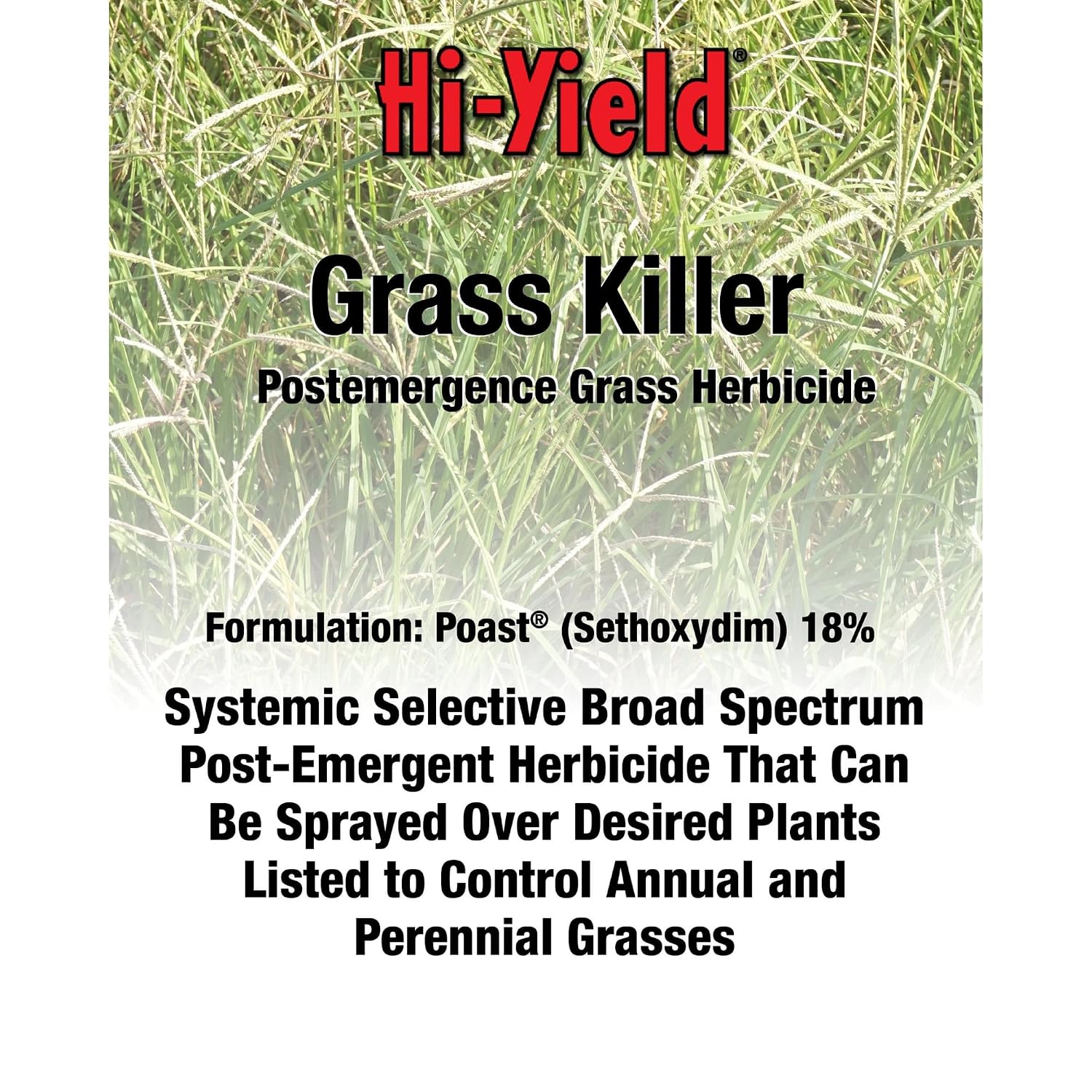 Hi-Yield (31134) Grass Killer Postemergence Grass Herbicide, 8 oz | Fluazifop-P-butyl selective herbicide - Post-emergent grass killer safe to use over ornamentals - Landscapers