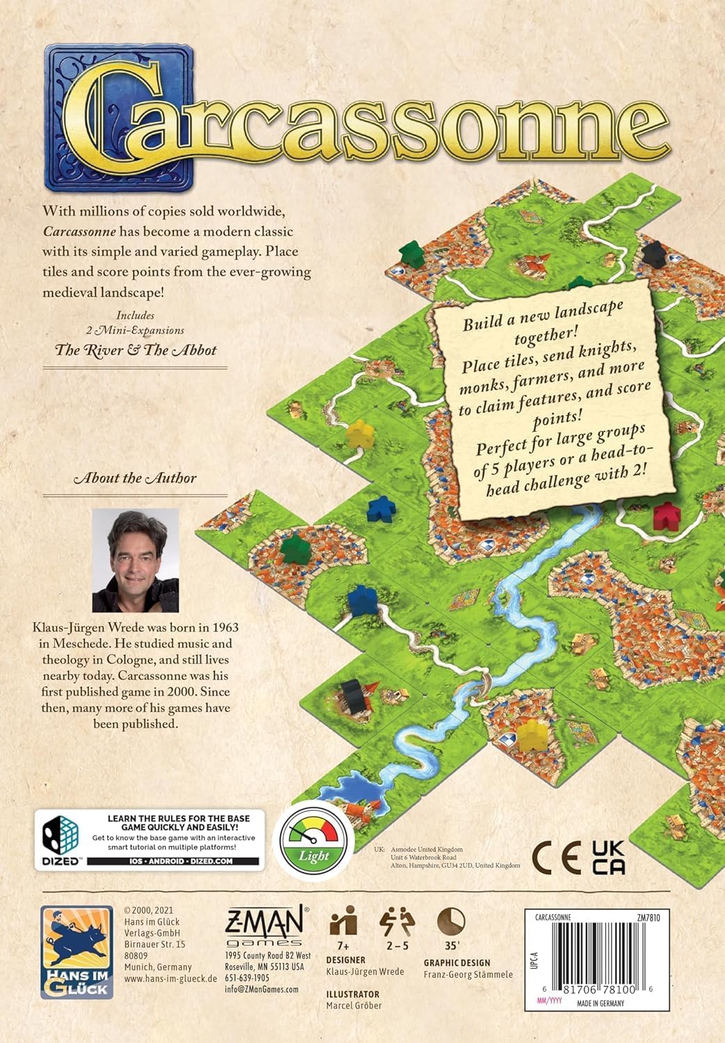 Carcassonne Board Game - Classic Tile Placement Strategy, Medieval Adventure for Adults & Families, Adult Board Games, Family Fun, Kids 8-12