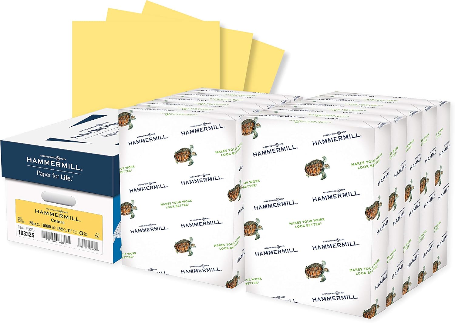 Hammermill Colored Paper, 20 lb Ivory Printer Paper, 8.5 x 11 - Made in the USA, Pastel Paper, 103176R - 1 Ream (500 Sheets)