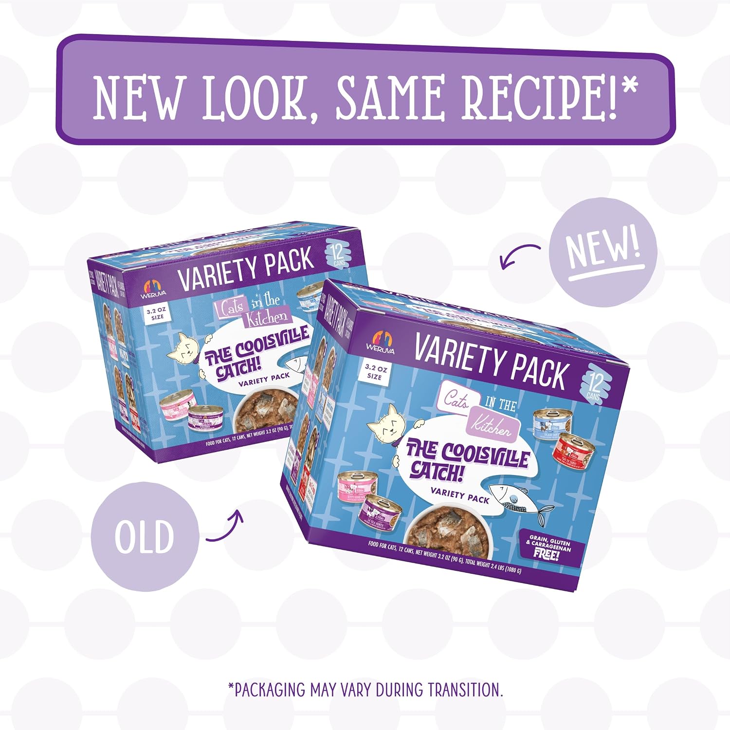 Weruva Cats in the Kitchen, Kitchen Cuties Variety Pack, Wet Cat Food, 3.2oz Can (Pack of 12)