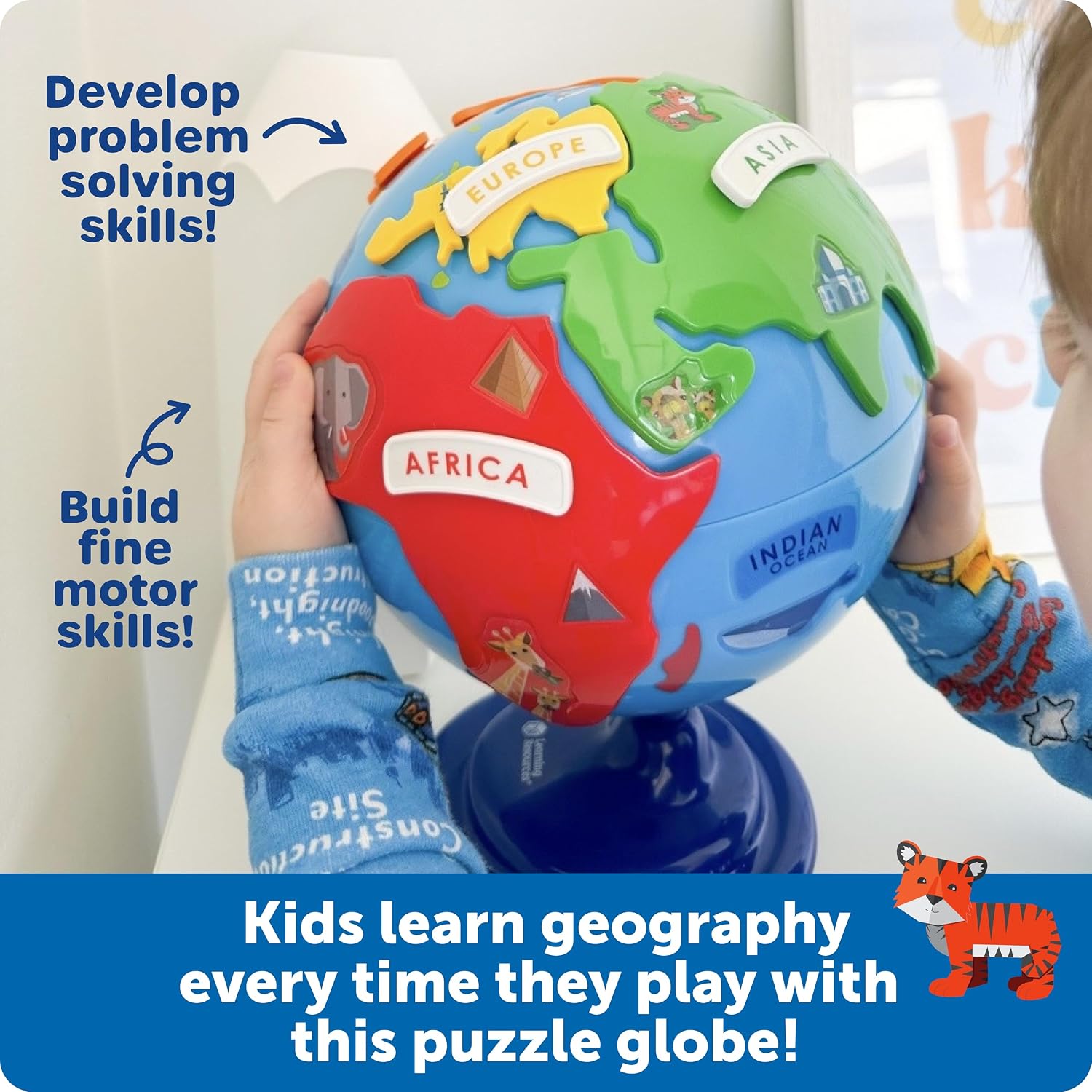 Learning Resources Puzzle Globe - Earth Montessori Toys, Preschool Classroom Must Haves, STEM World Puzzles, Educational Geography Games