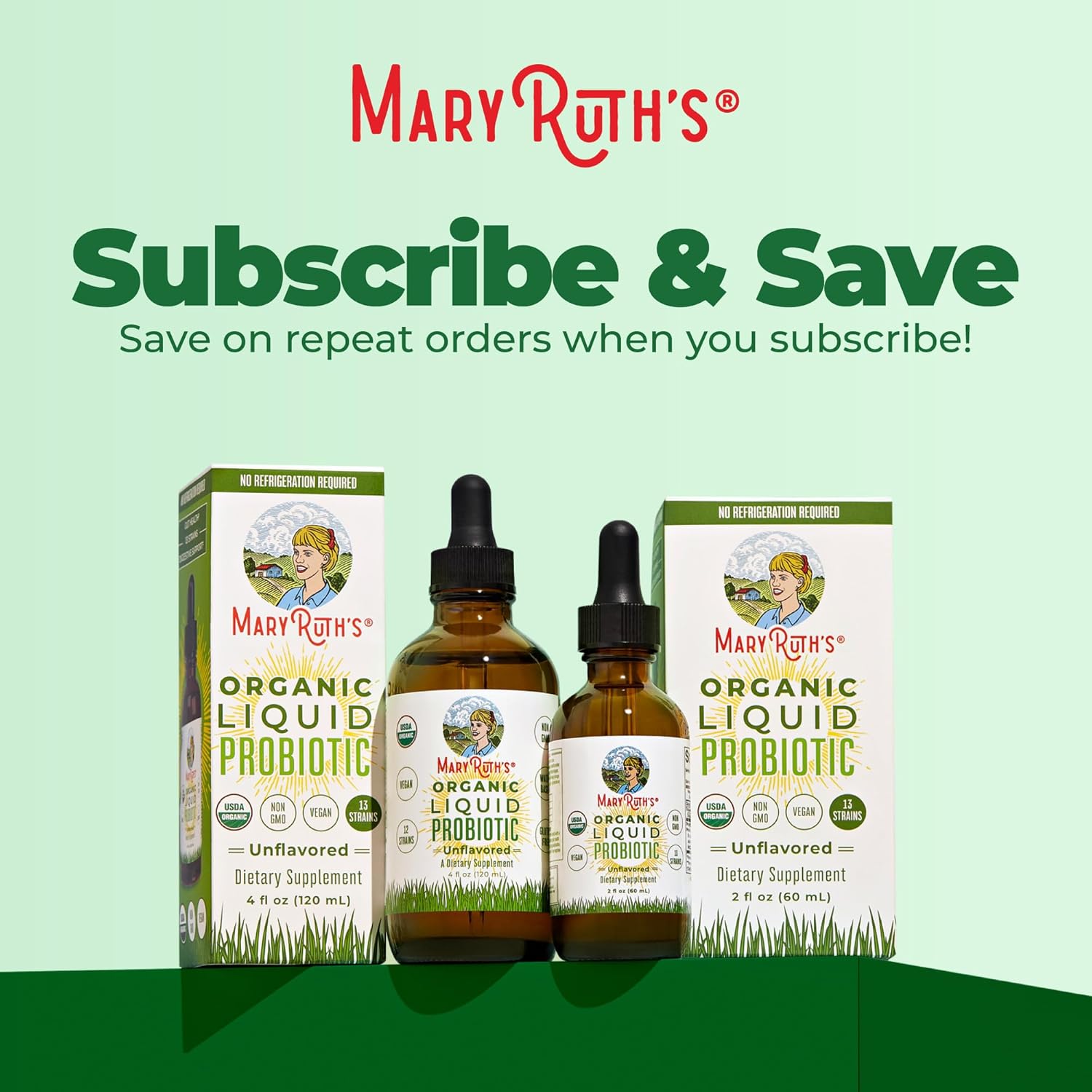 MARYRUTH'S Organic Liquid Probiotic, Digestive & Gut Health, 40 Servings | 2 Billion CFU, 13 Probiotic Strains, Gut Health & Digestive Support, Gas & Bloating Support, Vegan