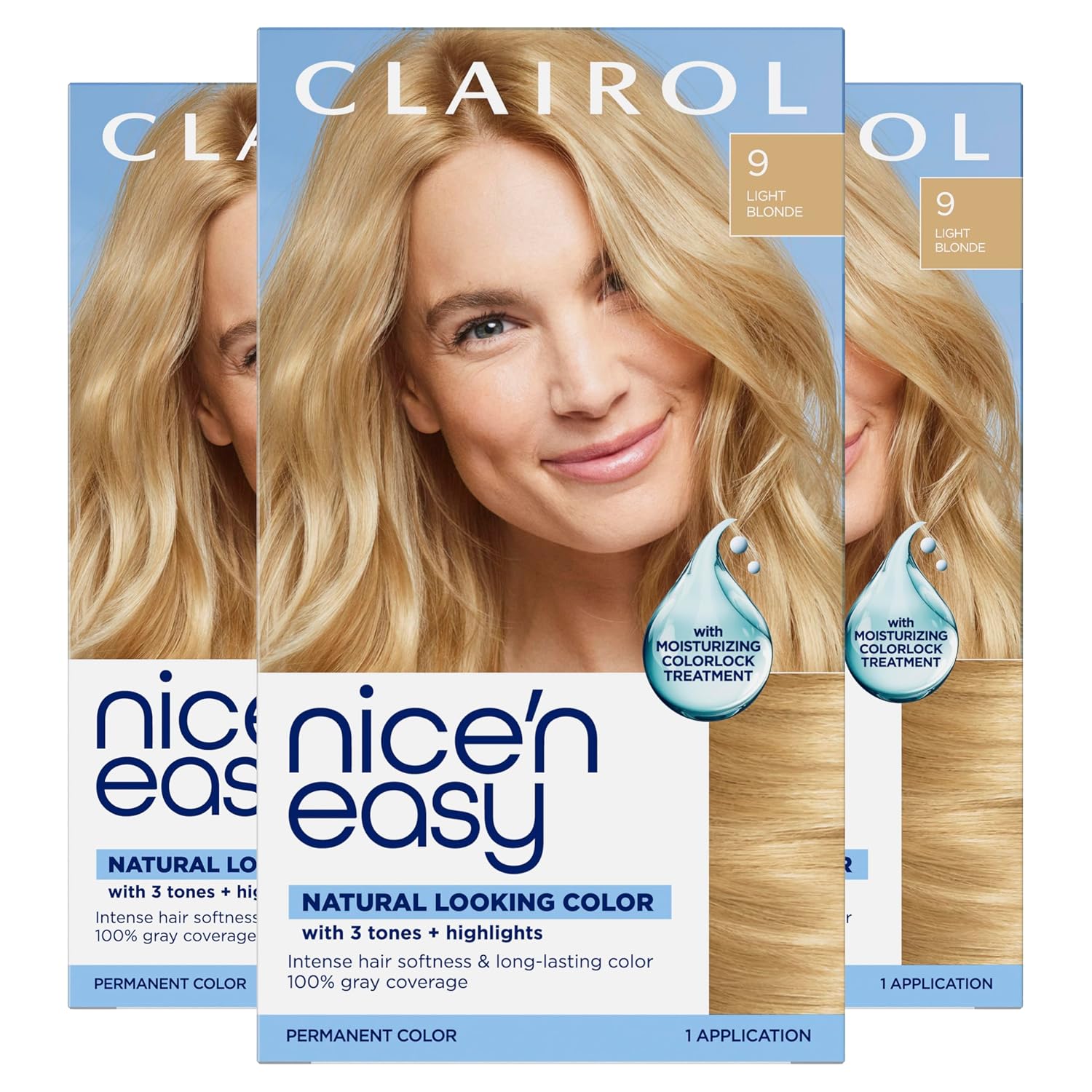 Clairol Nice'n Easy Permanent Hair Dye, 6A Light Ash Brown | Pack of 3