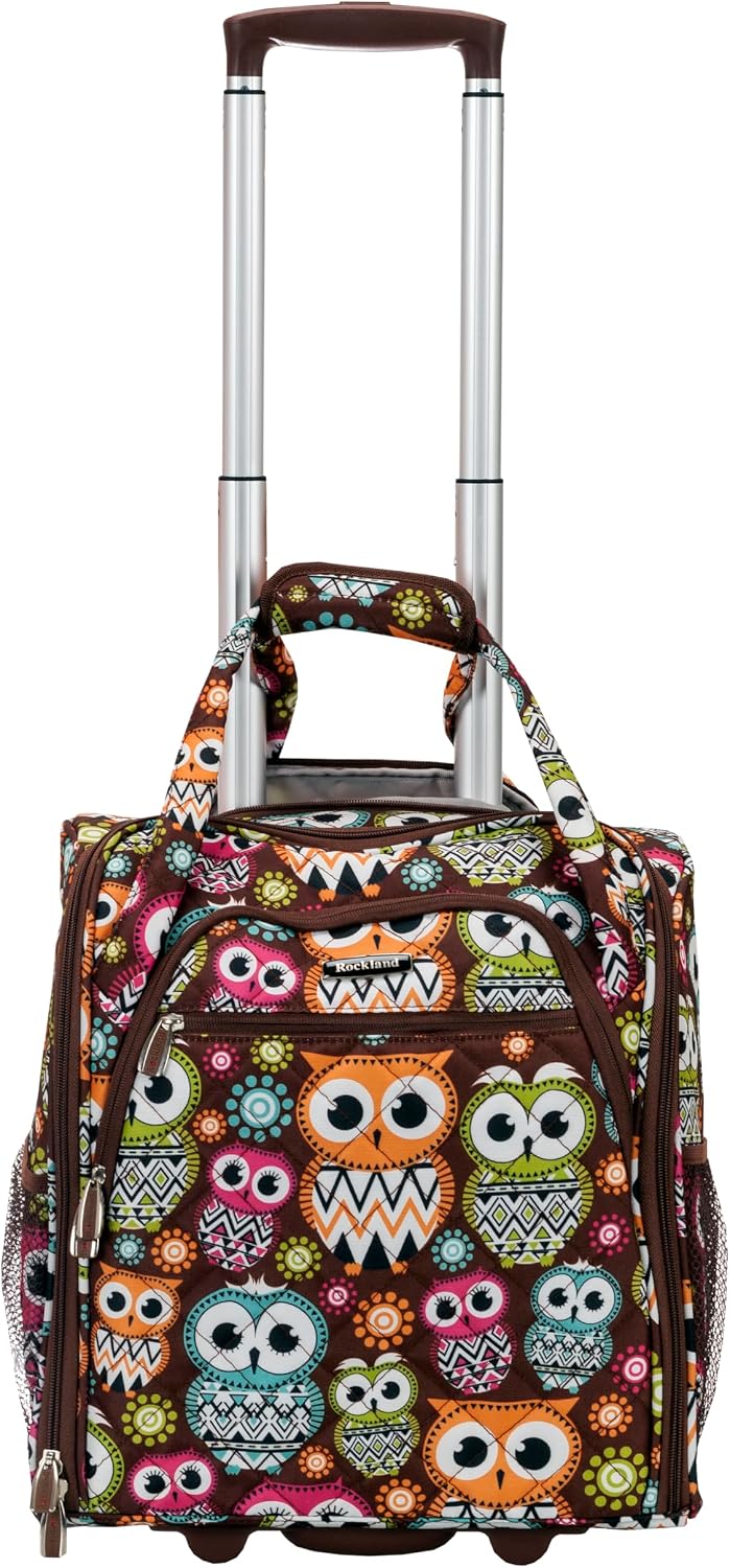Rockland Melrose Upright Wheeled Underseater Carry-On Luggage, Red