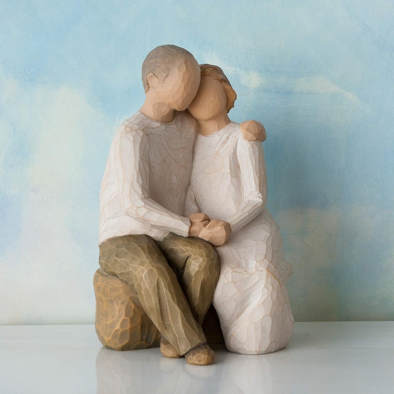 Willow Tree You and Me (Darker Skin), Sculpted Hand-Painted Figure | Cast from a Susan Lordi Original Carving, Expression of Love and Caring, Display on Shelf, Table or Mantel, Fitted Gift Box
