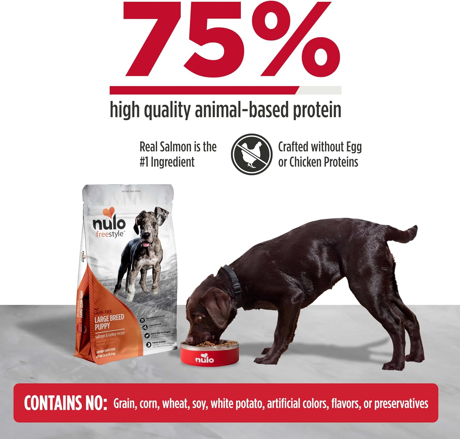 Nulo Freestyle Dry Puppy Food - Salmon & Peas, Premium Grain Free Dog Food for Puppies, Natural, High Protein Kibble with DHA, Omega 3 & Probiotics