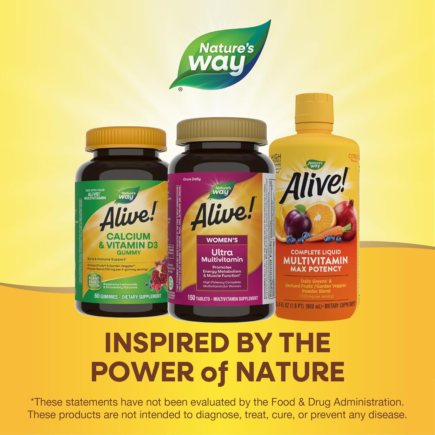 Nature's Way Alive! Women's Ultra Multivitamin, High Potency, 60 ct | Complete Daily Women's Vitamins, Promotes Energy Metabolism and Muscle Function*, Vitamin A, C, D, Methylated B12