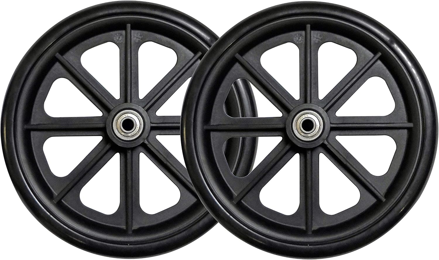 Caster Wheel, Hard Rubber Tire, 8" x 1"- 2 3/8" Hub Width, Fits Most Sunrise, Medline, Drive, Invacare, E&J, Guardian