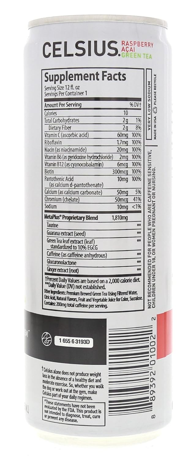 CELSIUS Sparkling Orange, Sugar Free Energy Drink, 12 Fl Oz (Pack of 4)
