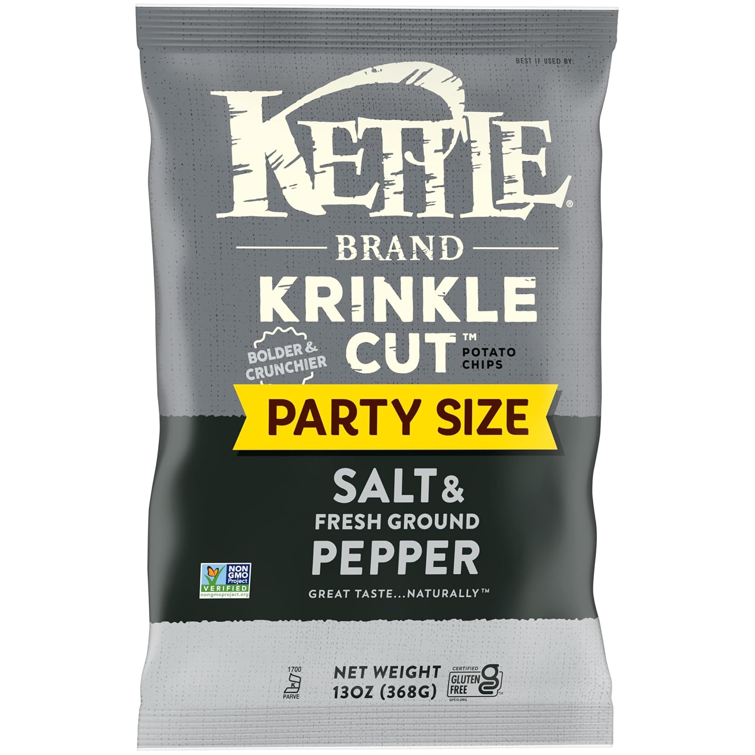 Kettle Brand Krinkle Cut Salt and Fresh Ground Pepper Potato Chips, 13 Oz