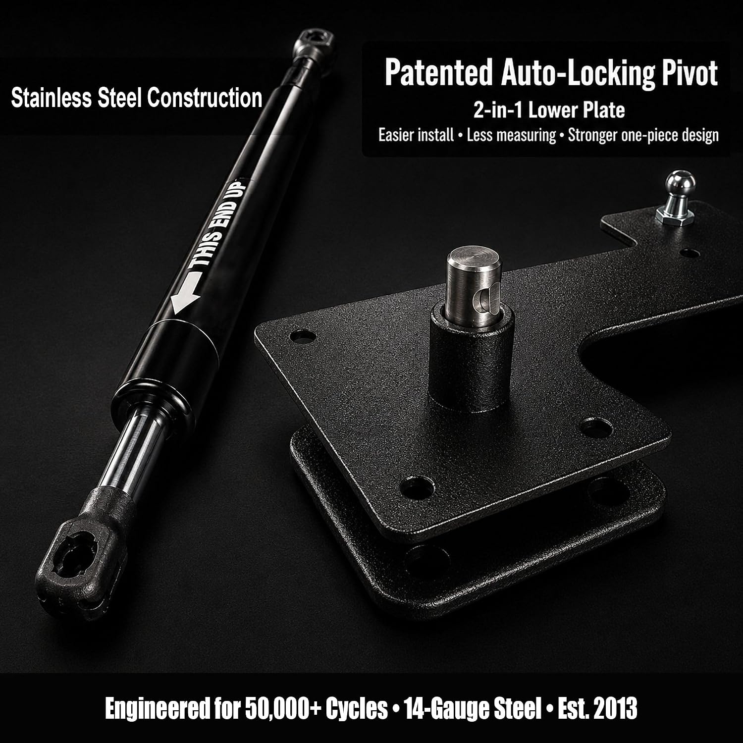Queen Size Murphy Bed Hardware Kit — Vertical Wall Bed Frame | DIY Murphy Bed Kit with Gas Pistons + 3 Step-by-Step Guides | Made in North America | Hideaway Bed Mechanism