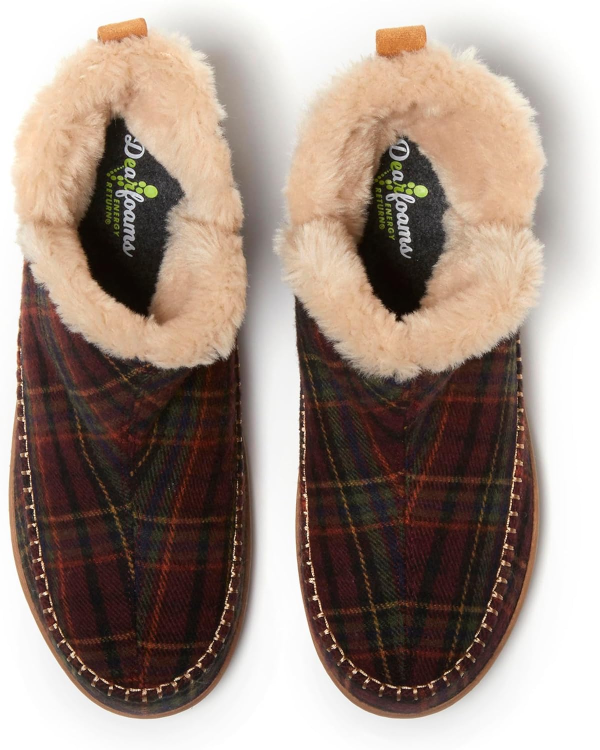 Dearfoams Men's Memory Foam Indoor House Slippers Brixen Ankle Boot House Shoes - Gifts for Men